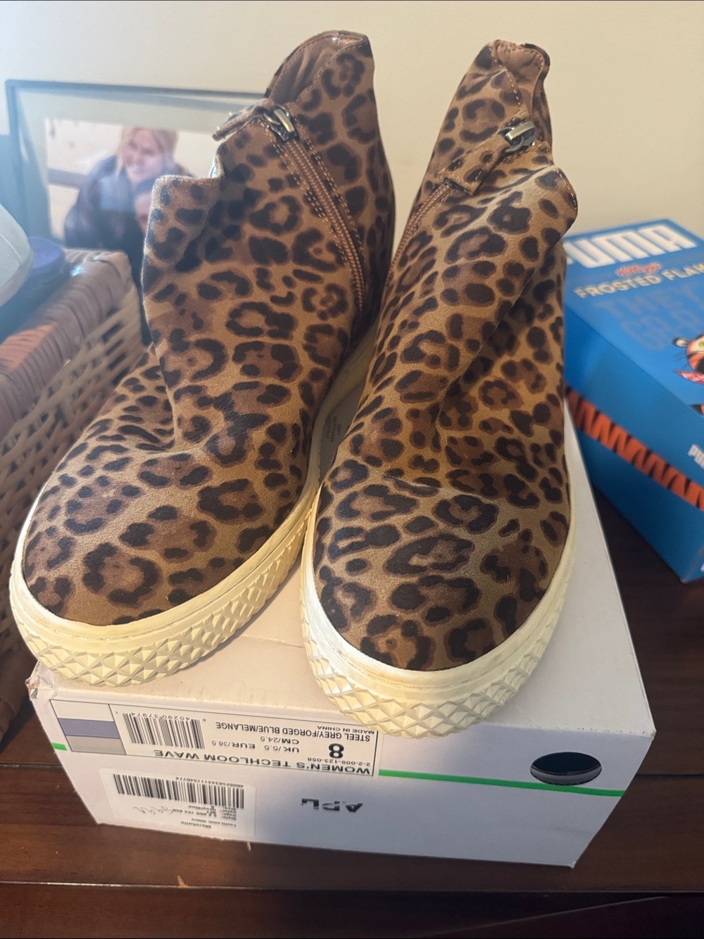 AEROSOLES Leopard Print Brown Ankle Booties